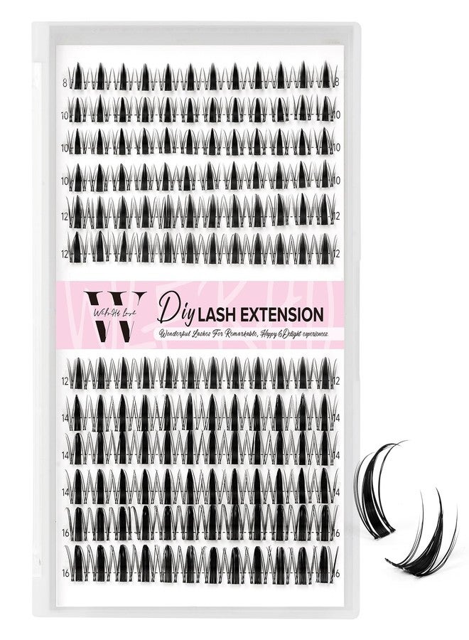 WLFRHD Fairy Lash Clusters 144pcs DIY Wispy Manga Style Natural Look Manga Eyelash Clusters D Curly Cluster Eyelash Extensions Individual Anime Lash Extension with Invisible Thin Band(8-16mm-Mixed) - Image 1